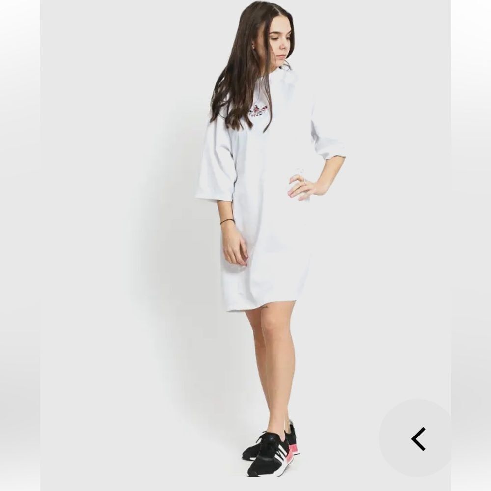 adidas Originals white logo string Tee Dress - Picture 2 of 13